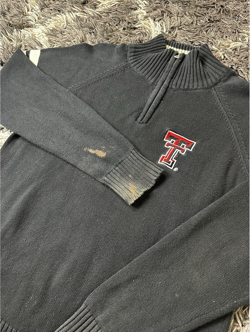 Brüzer Texas Tech Red Raiders Quarter Zip Knit Sweater Mens Size S